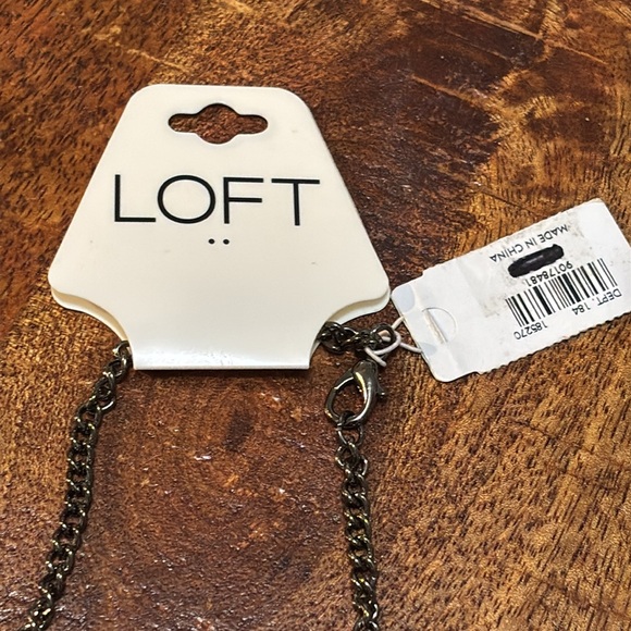 NWT LOFT Red & Black Chain and Bead Necklace - Picture 4 of 4